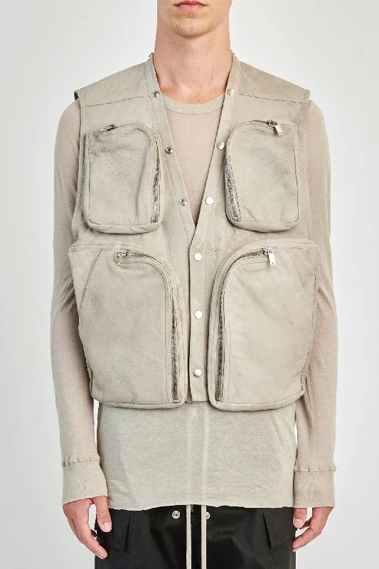 Slim Boyfriend Jeans for Hybrid -Rick Owens Cargo Vest in Pearl