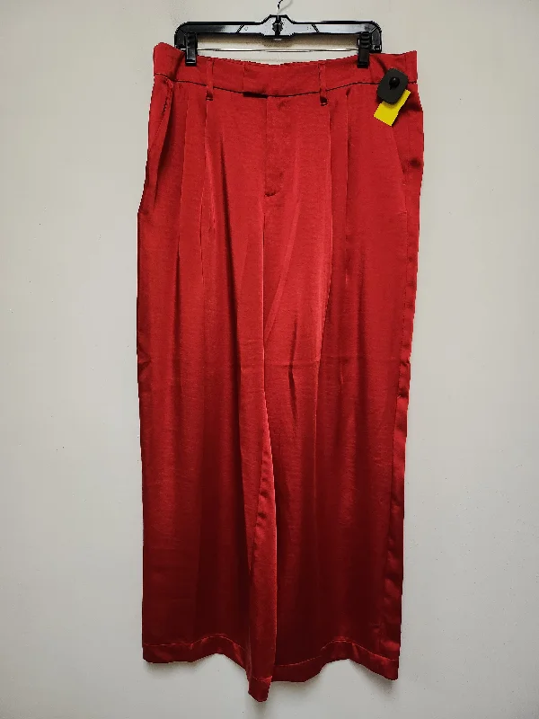 Rugged outdoor pants for mountain climbing strength -Pants Wide Leg By A New Day In Red, Size: 14