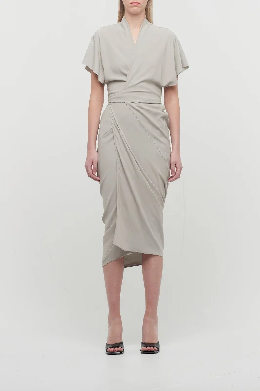 A-line Skirt Jeans for Grace -Rick Owens Wrap Dress in Pearl