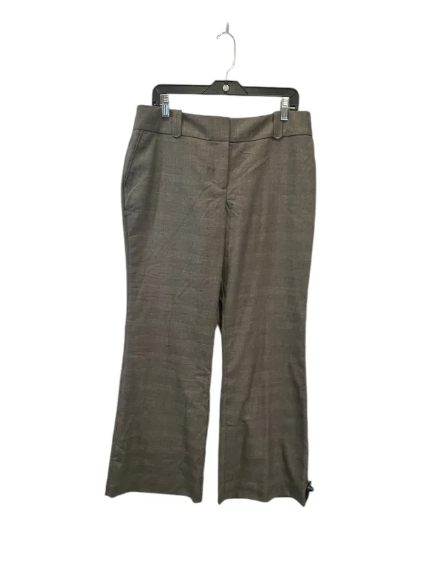 Pleated trousers pants for sophisticated gentleman charm -Pants Wide Leg By Loft In Brown, Size: 12