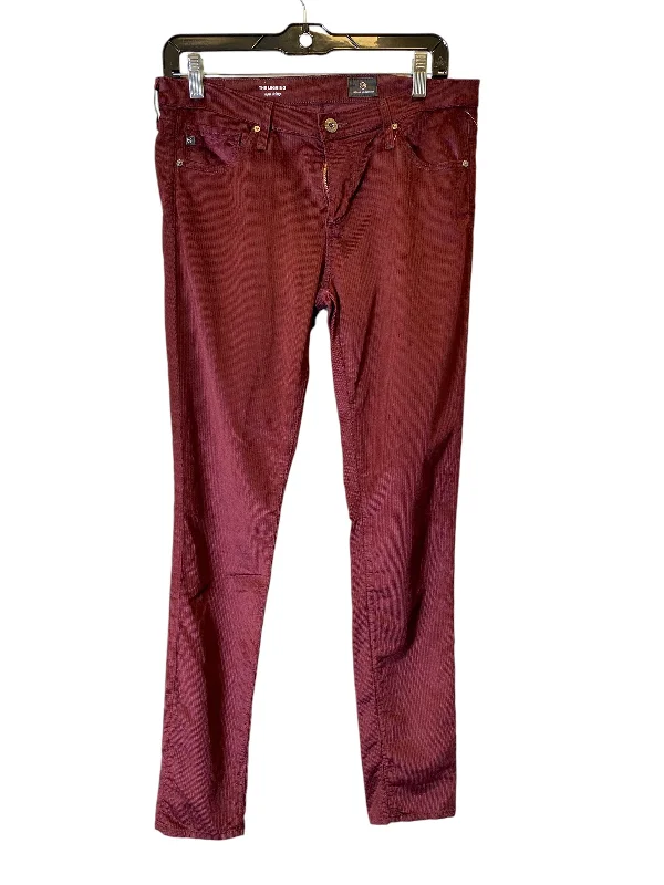 Vintage high-waisted pants for nostalgic wardrobe charm -Pants Corduroy By Adriano Goldschmied In Red, Size: 6