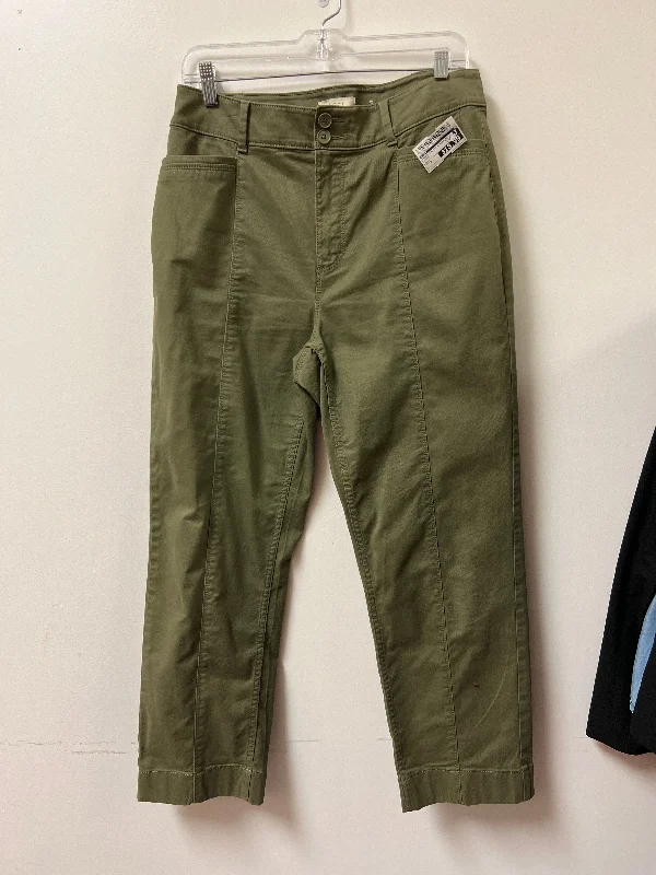 Stylish cropped pants for warm season trends -Pants Chinos & Khakis By Loft In Green, Size: 8