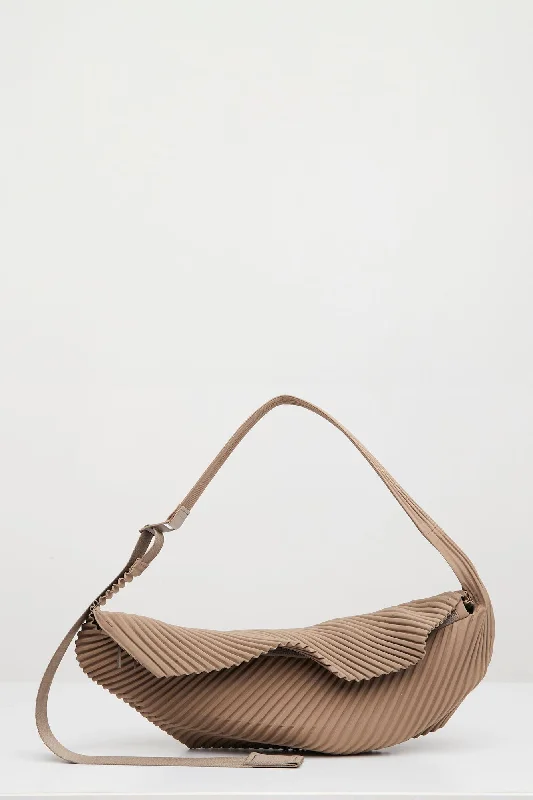 Jean Skirts for Feminine -Homme Plissé Issey Miyake Pleats Crossbody in Light Mocha Brown