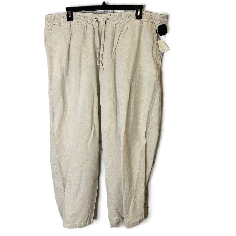 Affordable denim pants for everyday rugged use -Pants Wide Leg By Amazon Essentials In Cream, Size: 3x