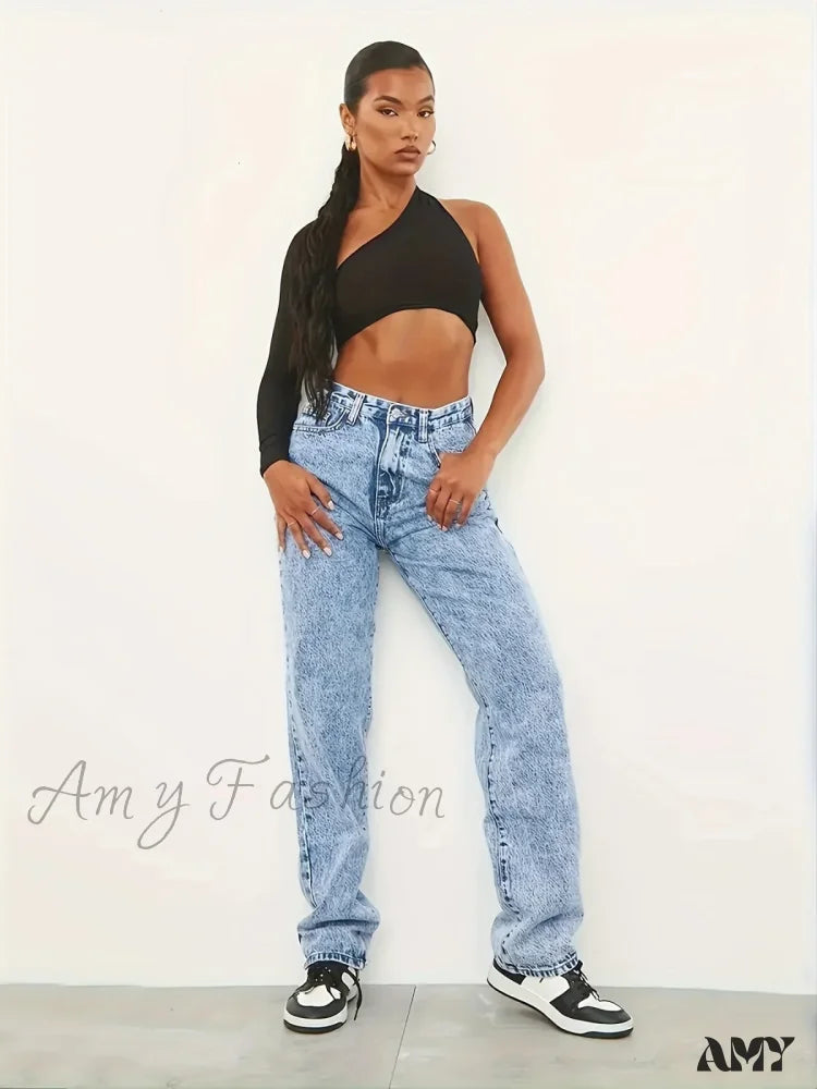 Shorts Jeans for Hot Days -European American Simple Style Straight Loose Casual All-Match Denim Jean