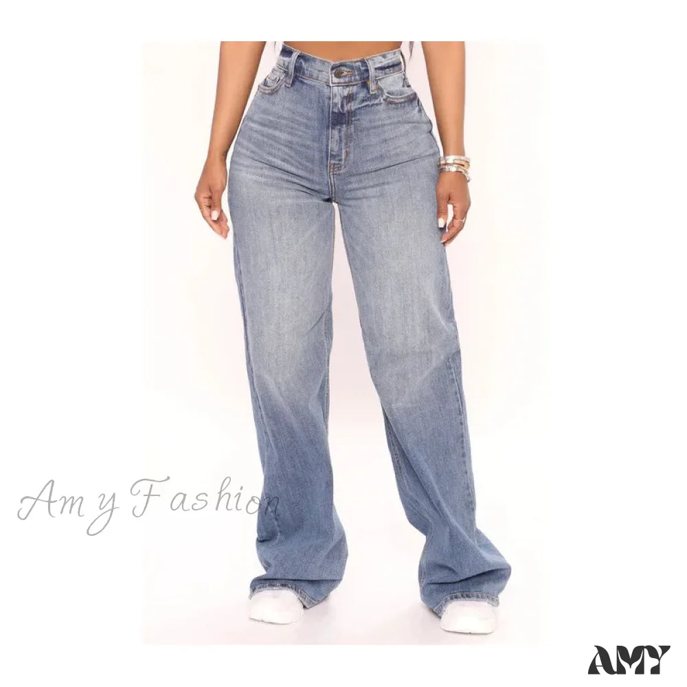 White Jeans for Fresh Look -New Y2K High Waist Baggy Fashion Loose Wide Leg Casual Denim Female Jean