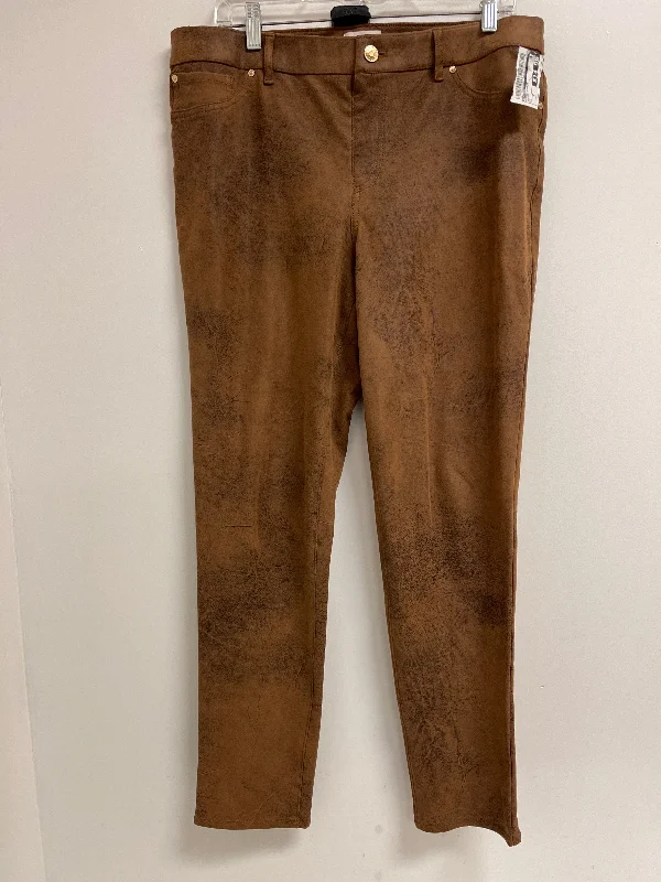 Elegant satin pants for formal dinner attire -Pants Other By Chicos In Brown, Size: 10