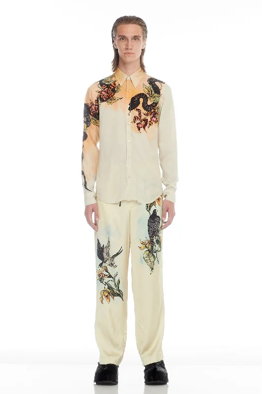 Party Jeans for Night Out -Dries Van Noten Celdon Printed Shirt