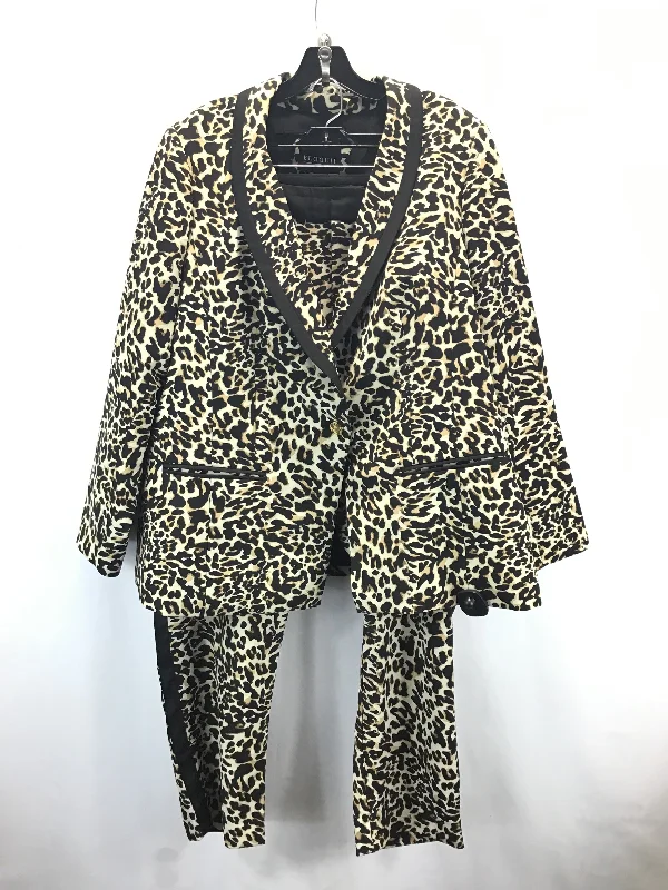 Affordable denim pants for everyday rugged use -Pants Suit 2pc By Eloquii In Leopard Print, Size: 22