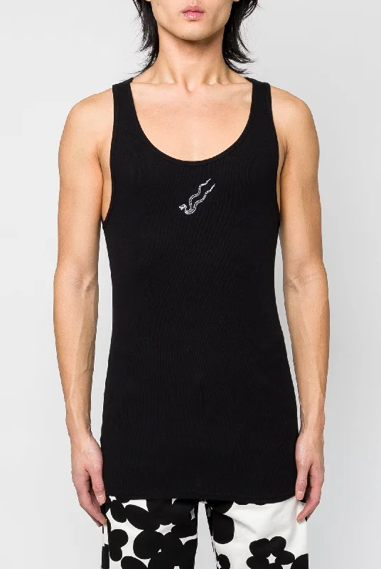 Black Jeans for Formal Look -Lu'u Dan Unisex Logo Tank Top in Black