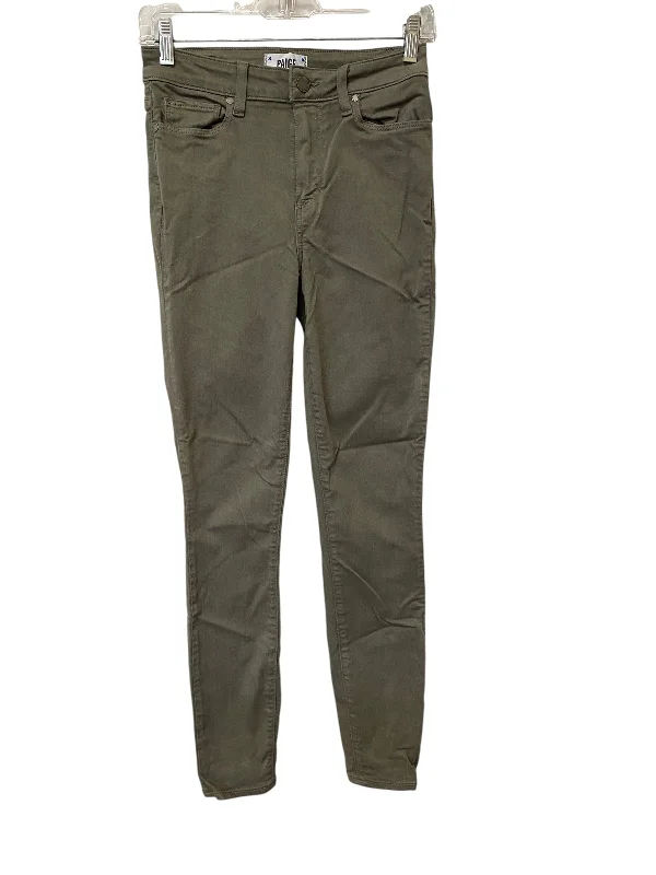 Pleated trousers pants for sophisticated gentleman charm -Pants Other By Paige In Green, Size: 26