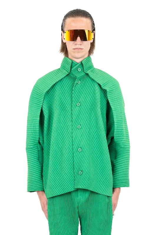 Fishing Jeans for Water -Homme Plissé MC July 23 Button Down in Emerald