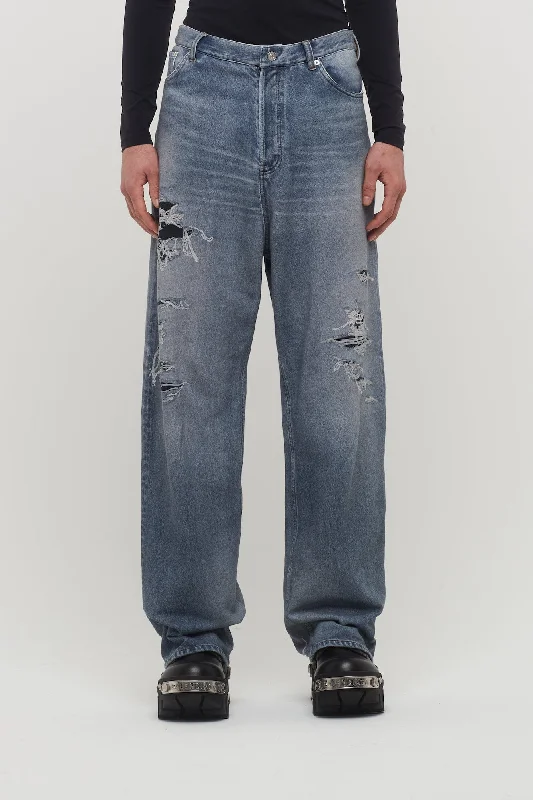 Gym Jeans for Workout -Balenciaga Medium Denim Molleton Pants