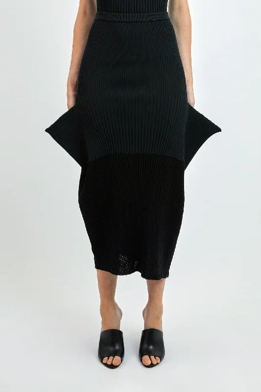 Colored Jeans for Variety -Issey Miyake Sensu Knit Skirt in Black