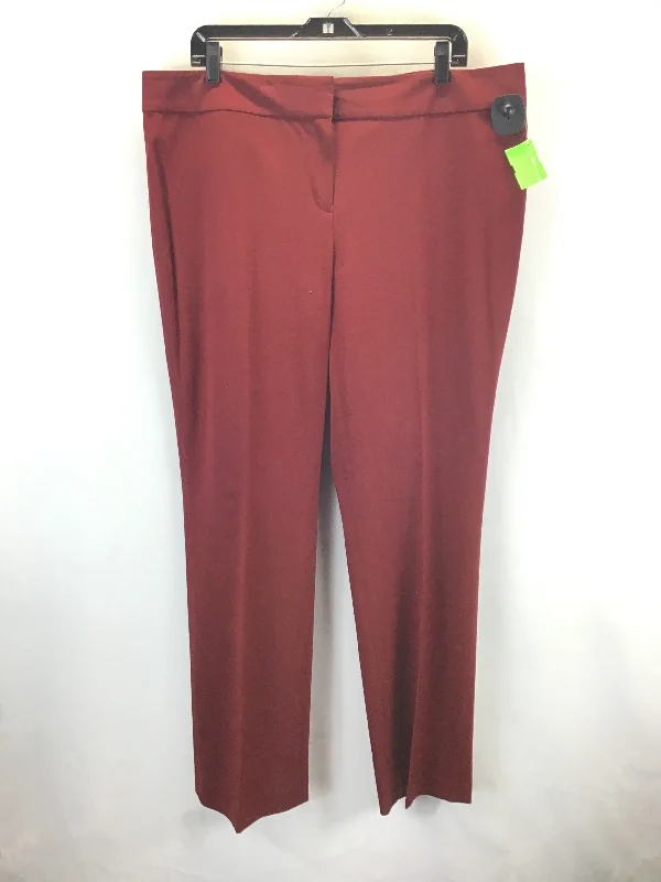 Stylish leather pants for edgy night looks -Pants Dress By Nine West In Red, Size: 16