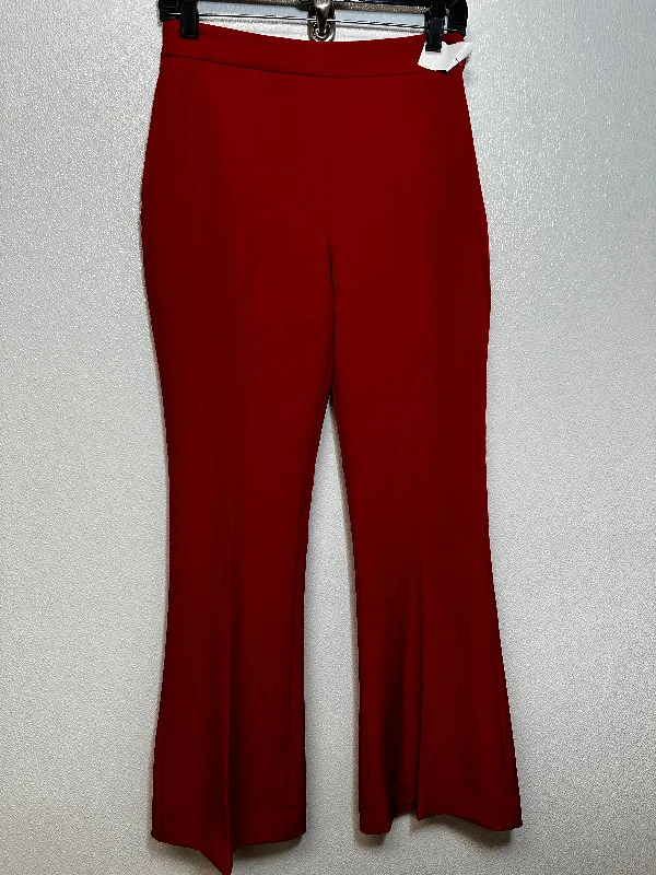 Soft pajama pants for ultimate bedtime comfort -Flare high rise Pants By Express In Red, Size: 2 short