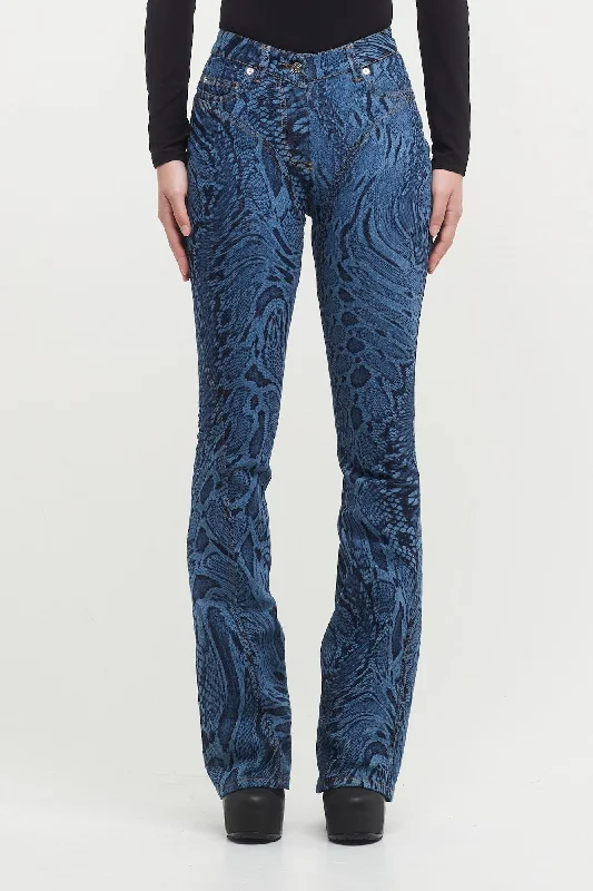 Birthday Jeans for Celebration -Mugler Laser Snake Denim Pants