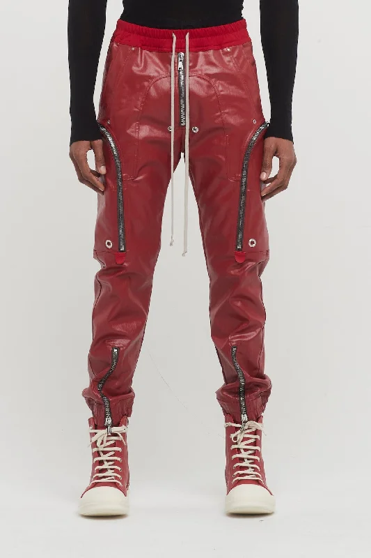 Shorts Jeans for Hot Days -Rick Owens Bauhaus Cargo Trouser in Cardinal Red