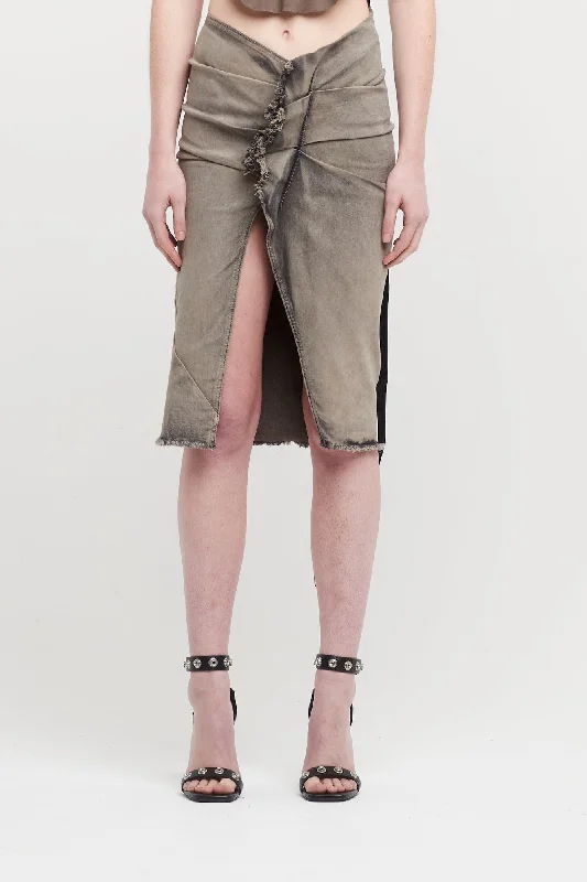 Affordable Jeans for Budget -Rick Owens DRKSHDW Edfu Knee Skirt in Mineral Pearl