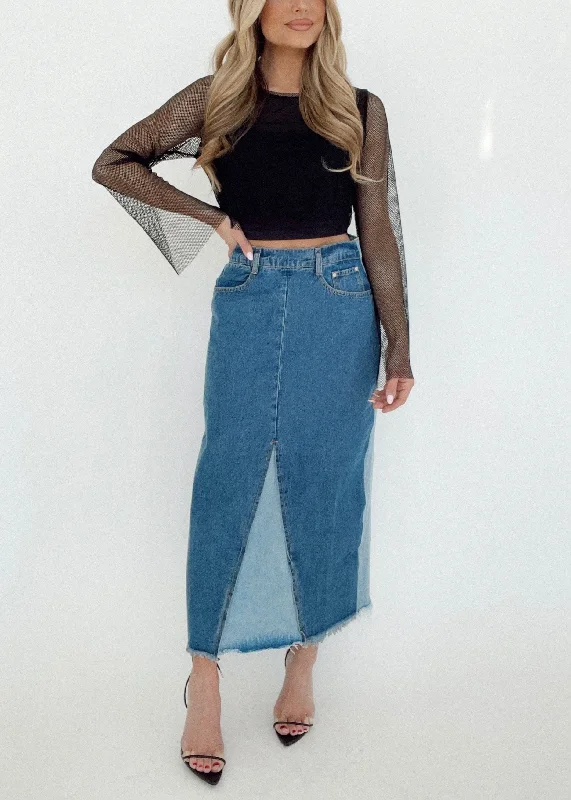 Fringed Jeans for Western -Spears Denim Skirt