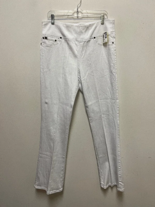 Slim-fit dress pants for sharp evening events -Pants Other By Diane Gilman In White Denim, Size: 12