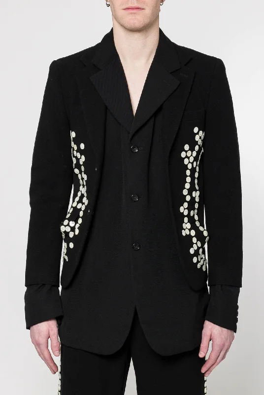 Printed Jeans for Pattern -Comme des Garçons Homme Plus Button Layered Blazer