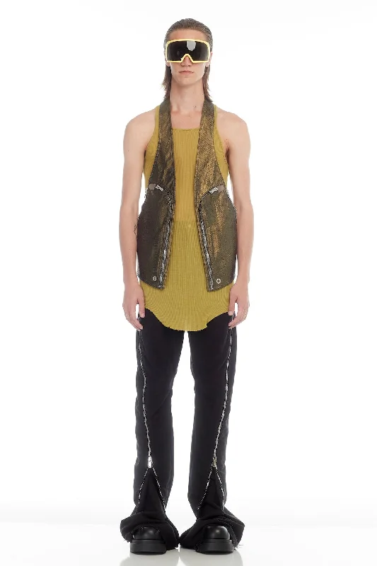 Black Jeans for Formal Look -Rick Owens Python Bauhaus Vest