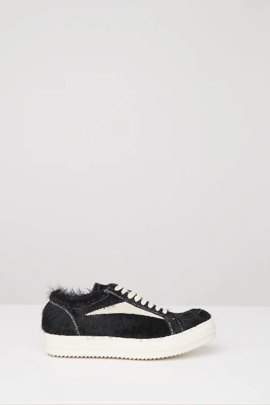 Graduation Jeans for Milestone -Rick Owens Vintage Sneaks in Black Calf Hair