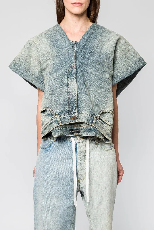 Cuffed Jeans for Stylish Touch -Balenciaga Denim Pants Top