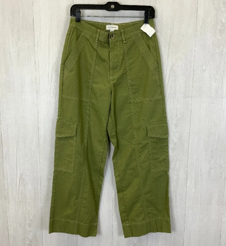 Casual drawstring pants for effortless home relaxation -Pants Cargo & Utility By Free Assembly In Green, Size: 2