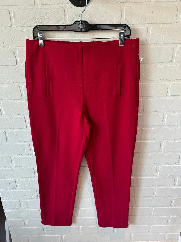 Stretchy leggings pants for casual active days -Pants Dress By Chicos In Red, Size: 8