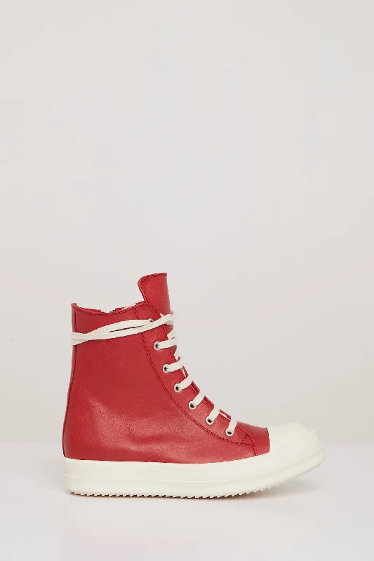 Graduation Jeans for Milestone -Rick Owens Womens Ramone Sneaker in Cardinal Red