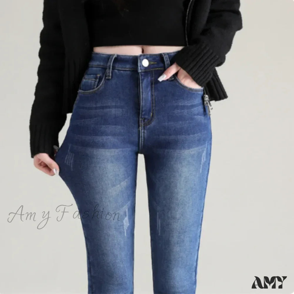 Weekend Jeans for Lazy -Amy Fashion - Quality Stretch Skinny Slim Fit Y2K Ripped Tight Denim Jean