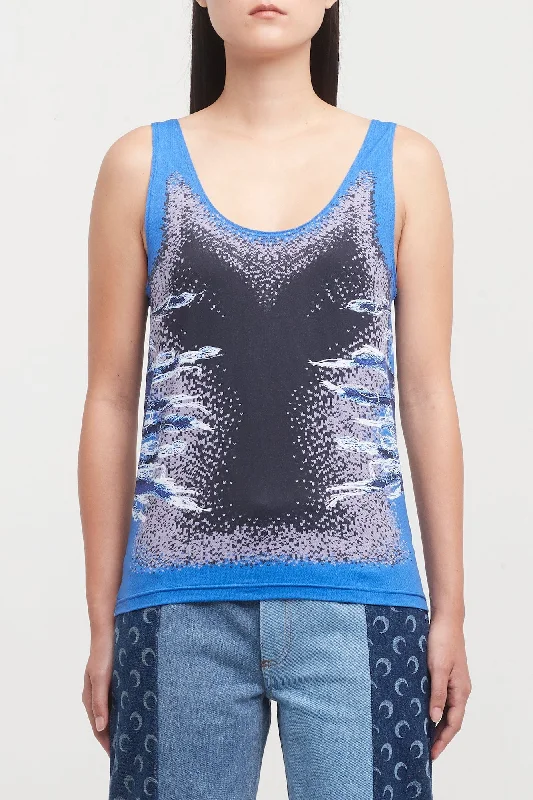 Low Waisted Jeans for Casual -Y/Project Womens Whisker Print Tank Top