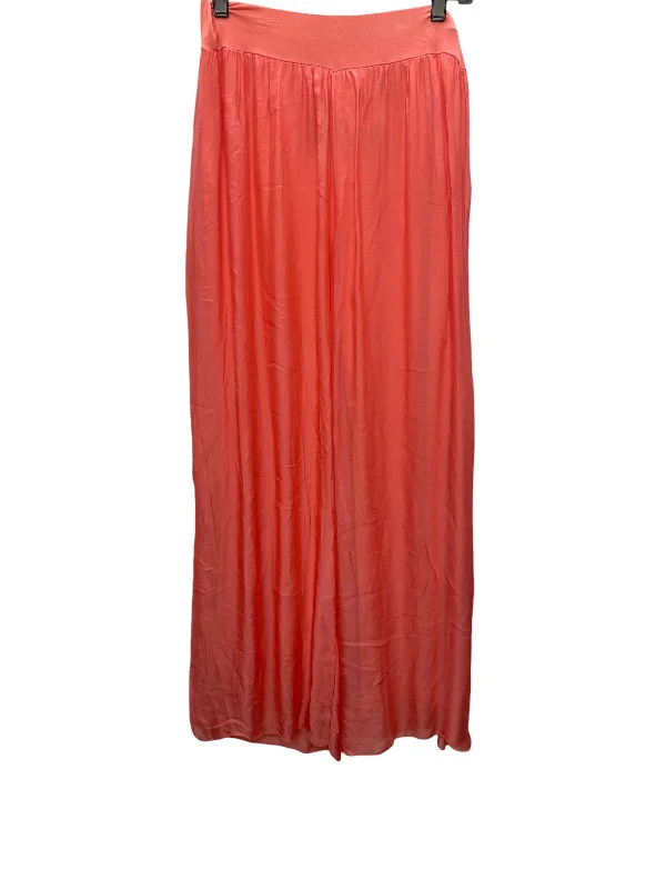 Casual twill pants for easygoing daily outfits -Pants Wide Leg By Lola In Coral, Size: M