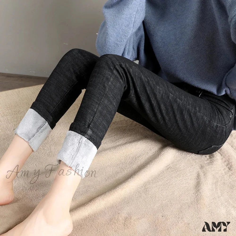 Raw Denim Jeans for Authentic -Amy Fashion - Black Streetwear American Style Fashion Trouser High Vintage Denim Jean