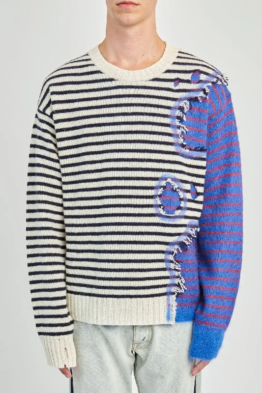 Printed Jeans for Pattern -Marni Combination Sweater in Blue