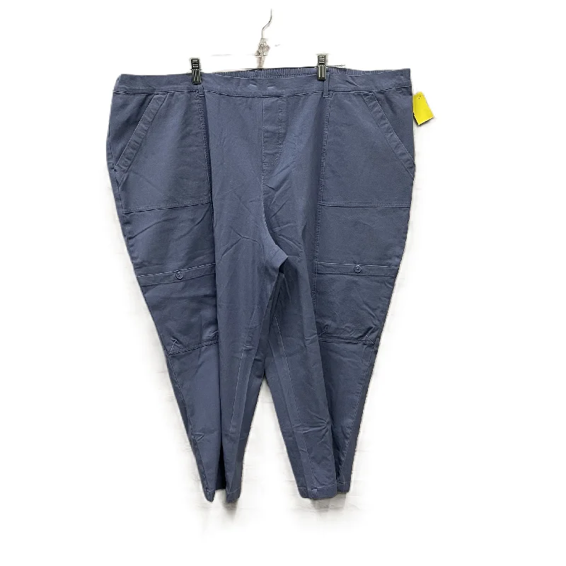 Relaxed fit pants for laid-back comfort wear -Pants Cropped By Any Body In Blue, Size: 3x