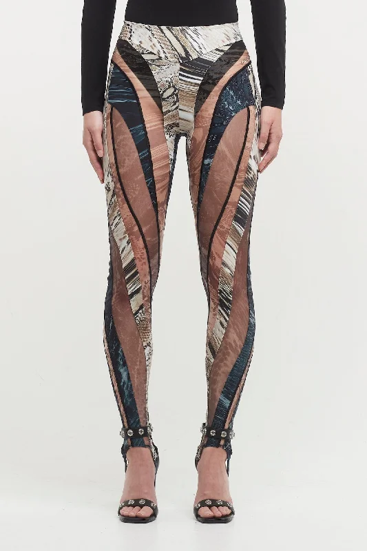 Studded Jeans for Punk -Mugler Printed Eco Sport in Black Snake