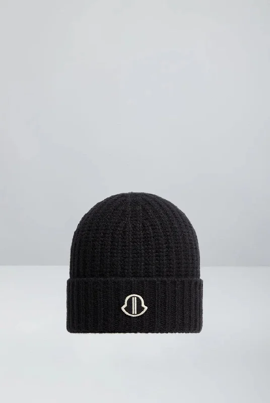 Cuffed Jeans for Stylish Touch -Rick Owens x Moncler Beanie in Black