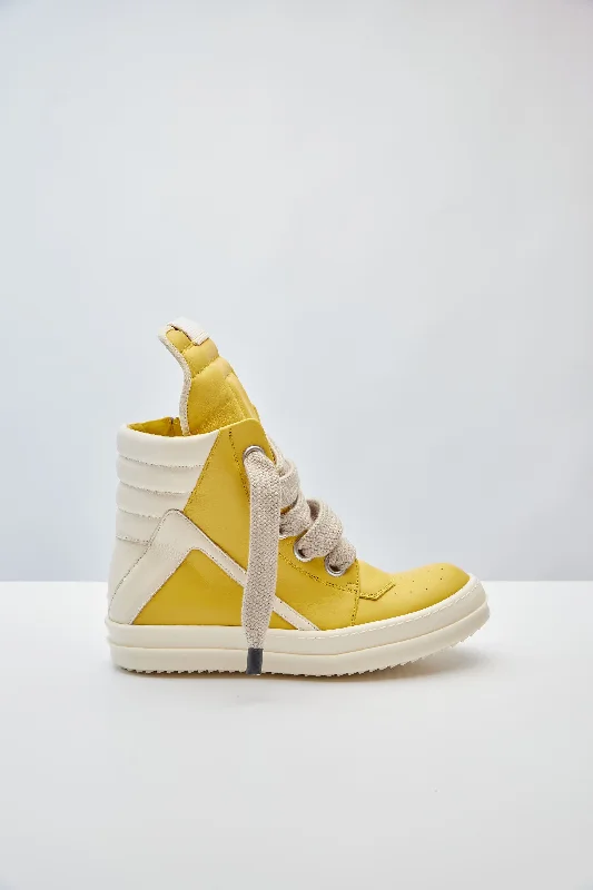 Straight Jeans for Classic Style -Rick Owens Jumbo Laced Geobasket in Lemon