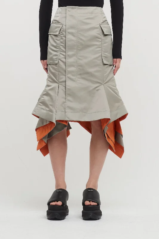 Raw Hem Jeans for Trendy -Sacai Nylon Twill Skirt in Beige