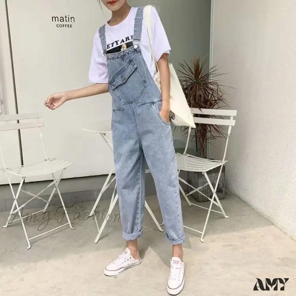 Mother's Day Jeans for Gift -Amy Fashion - Blue Vintage Quality Fashion Women Pant Woman High Waist Denim Pants Wide Leg Denim Clothing Jean