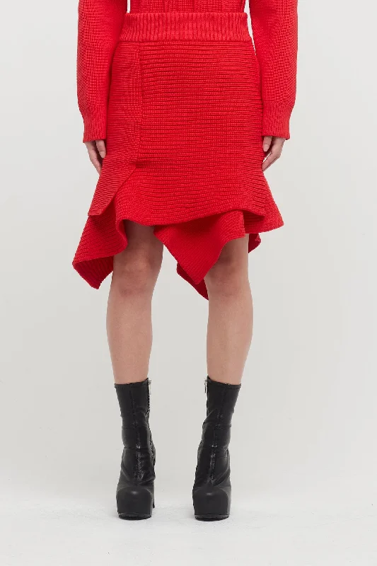 Anniversary Jeans for Special -Sacai Knit Skirt in Red