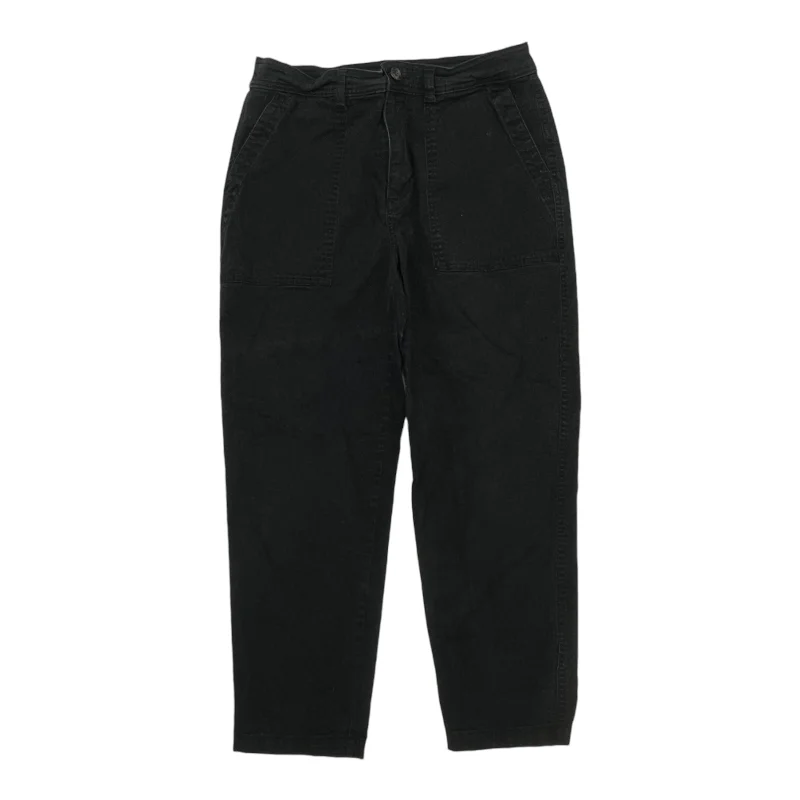 Retro bell-bottom pants for 70s-inspired fashion -Pants Cargo & Utility By A New Day In Black, Size:12