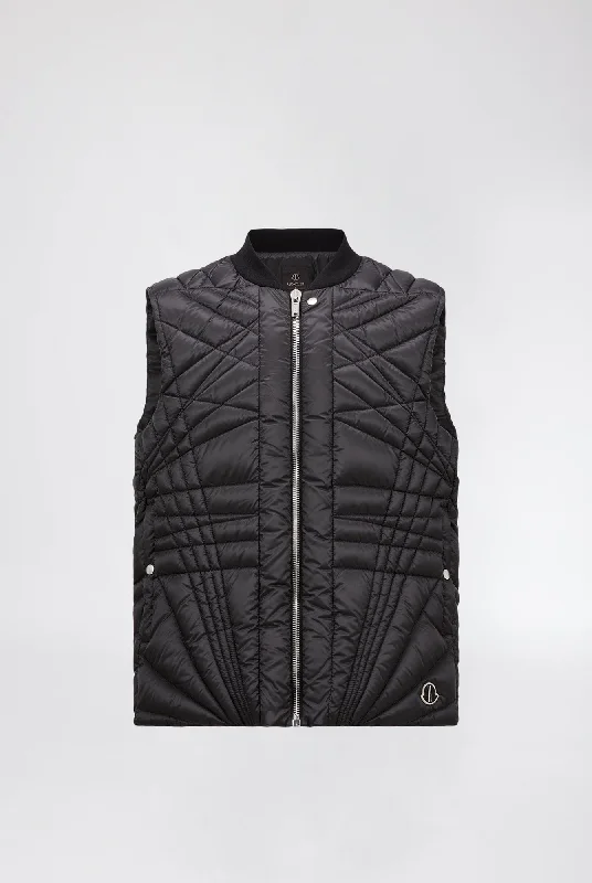 Boyfriend Jeans for Relaxed -Rick Owens x Moncler Megapenta Flight Vest in Black