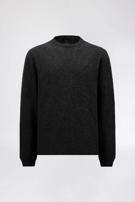 Mom Jeans for Vintage Appeal -Rick Owens x Moncler Jumbo Round Neck Sweater in Black