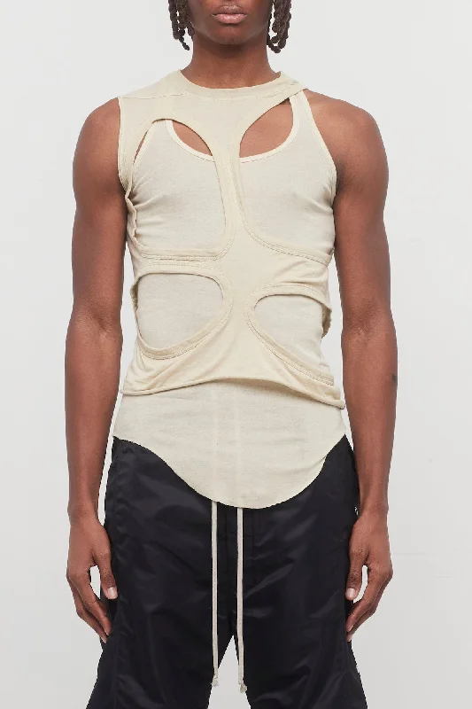 Gray Jeans for Neutral Tone -Rick Owens DRKSHDW Membrane Top I in Pearl