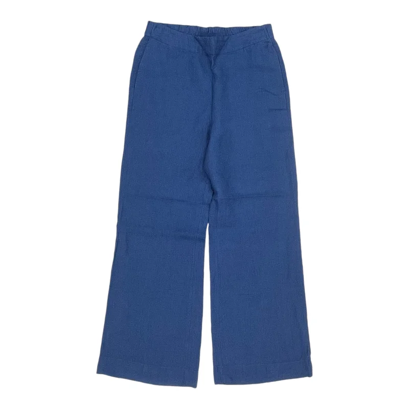 High-waisted skinny pants for trendy women’s fashion -Pants Linen By Chicos In Blue, Size:8