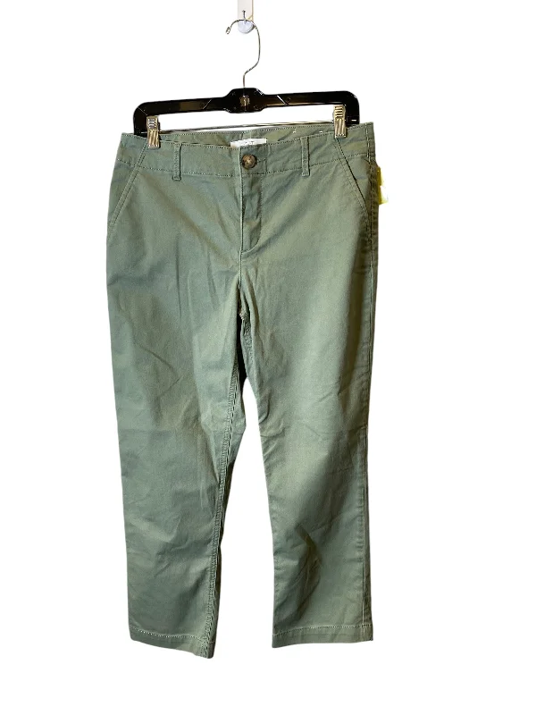 Versatile black pants for any occasion pairing -Pants Cropped By Loft In Green, Size: 8